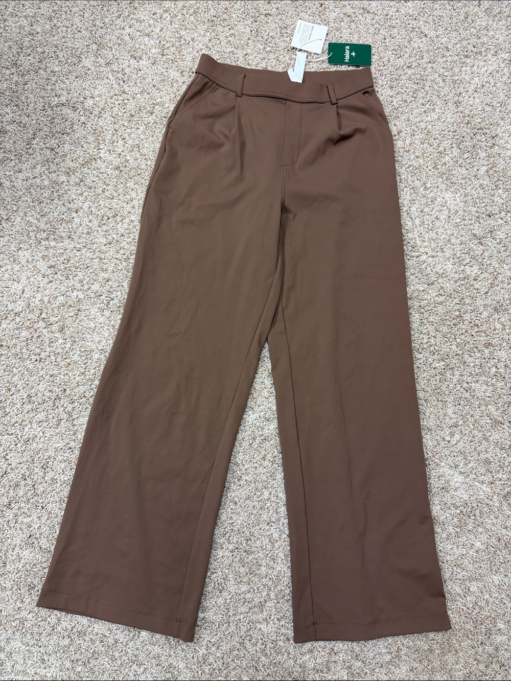 Halara HaloTek Air Wide Leg Work Pants Brown Women’s Medium NWT